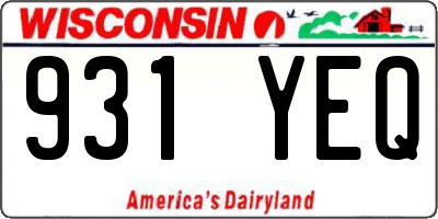 WI license plate 931YEQ