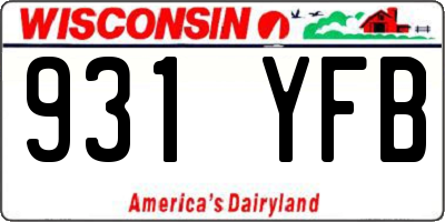 WI license plate 931YFB