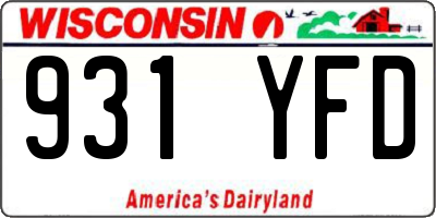 WI license plate 931YFD