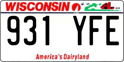 WI license plate 931YFE