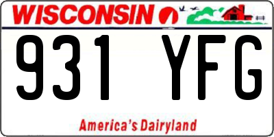 WI license plate 931YFG