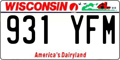 WI license plate 931YFM