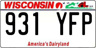 WI license plate 931YFP