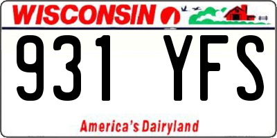 WI license plate 931YFS