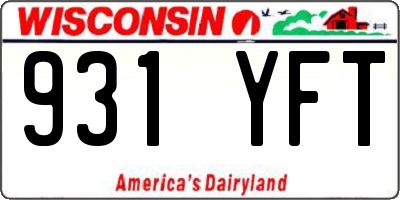 WI license plate 931YFT