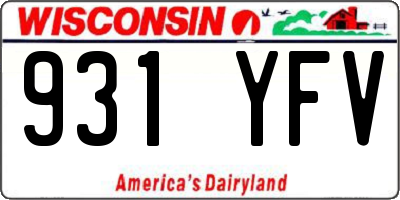 WI license plate 931YFV