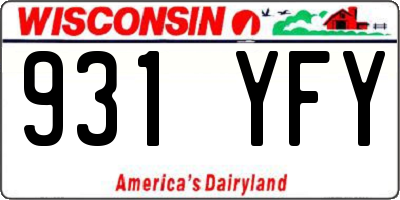 WI license plate 931YFY