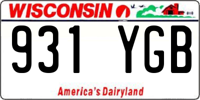 WI license plate 931YGB