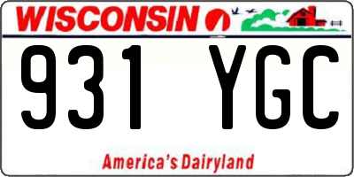 WI license plate 931YGC