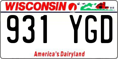 WI license plate 931YGD