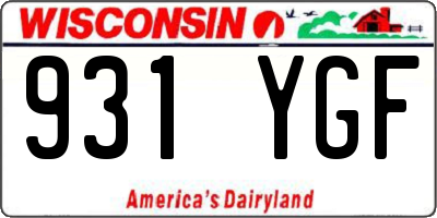 WI license plate 931YGF