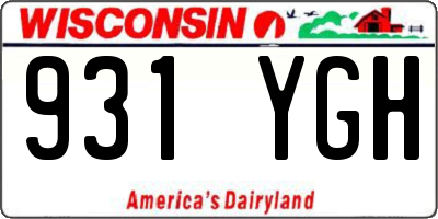 WI license plate 931YGH
