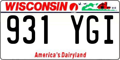 WI license plate 931YGI