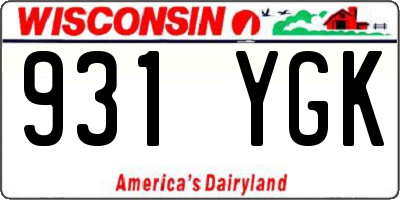 WI license plate 931YGK