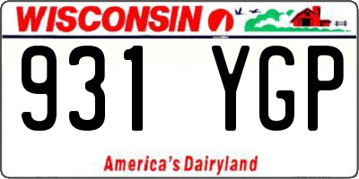 WI license plate 931YGP