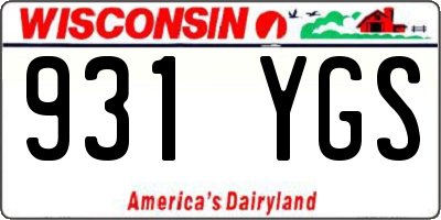 WI license plate 931YGS
