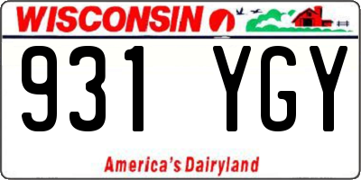 WI license plate 931YGY