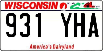 WI license plate 931YHA