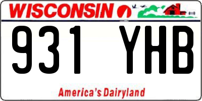 WI license plate 931YHB