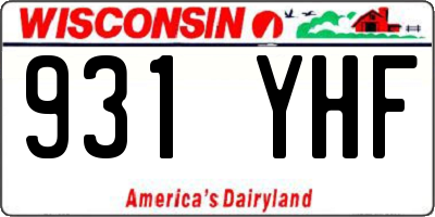 WI license plate 931YHF