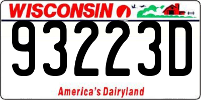 WI license plate 93223D