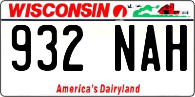 WI license plate 932NAH