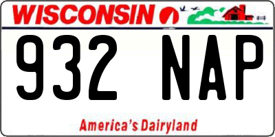 WI license plate 932NAP
