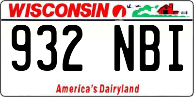 WI license plate 932NBI