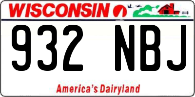 WI license plate 932NBJ