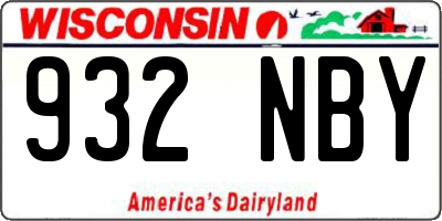 WI license plate 932NBY