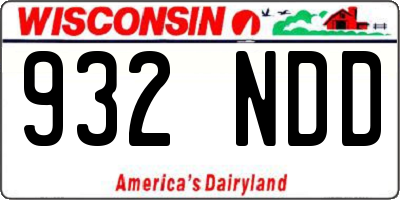 WI license plate 932NDD