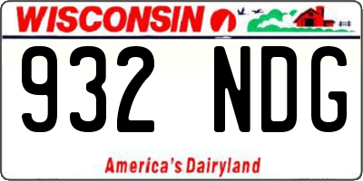 WI license plate 932NDG