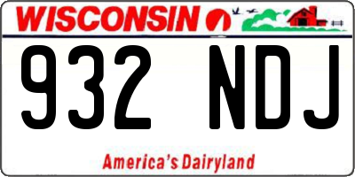 WI license plate 932NDJ