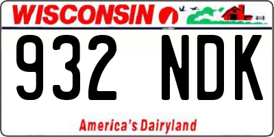 WI license plate 932NDK