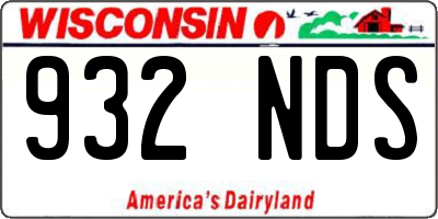 WI license plate 932NDS