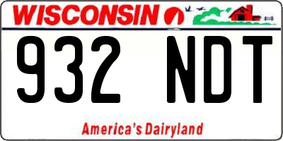 WI license plate 932NDT