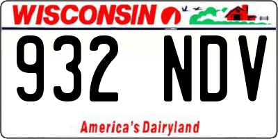 WI license plate 932NDV