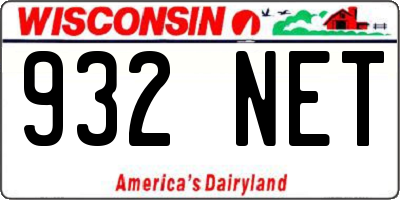 WI license plate 932NET