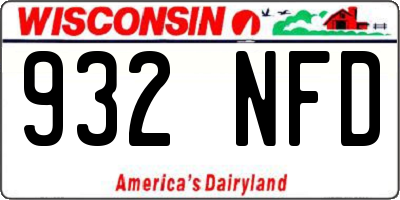 WI license plate 932NFD