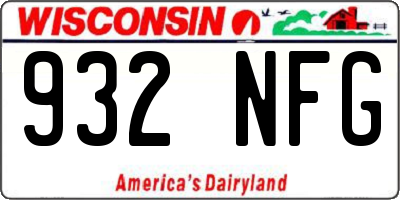 WI license plate 932NFG