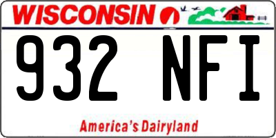 WI license plate 932NFI