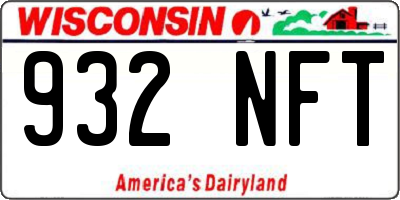 WI license plate 932NFT