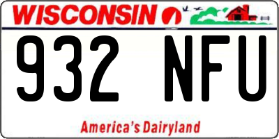 WI license plate 932NFU
