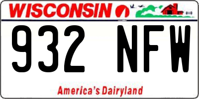WI license plate 932NFW