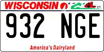WI license plate 932NGE