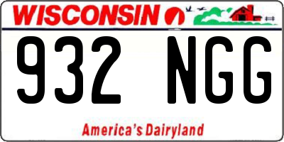 WI license plate 932NGG