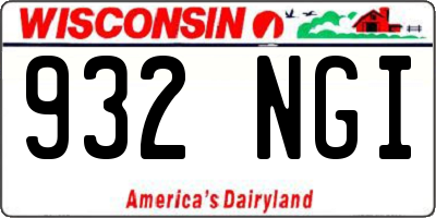 WI license plate 932NGI