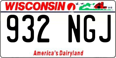 WI license plate 932NGJ