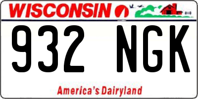 WI license plate 932NGK