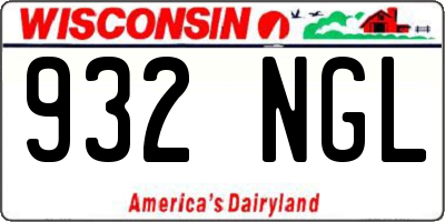 WI license plate 932NGL